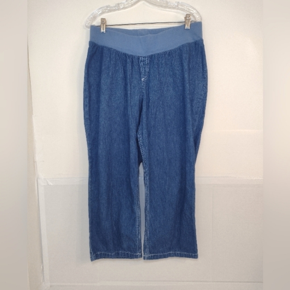 Motherhood blue pull up pants size (L)
